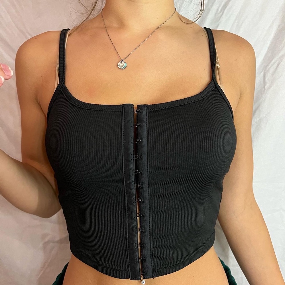 Black corset tank top